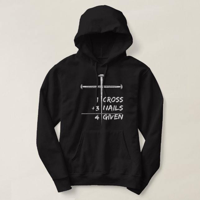 Veste À Capuche 1 Croix 3 ongles pardonnés 4 Donné Christian Happy (Design devant)