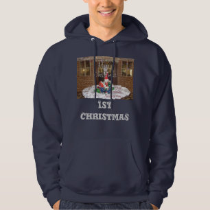 Veste À Capuche 1er Noël loin de chez vous Cool inspiré ArtText