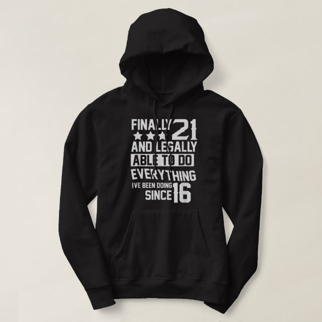 Veste À Capuche 21 ans - 21e anniversaire (Design devant)