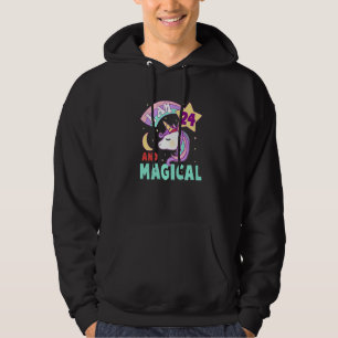 Veste À Capuche 24e anniversaire fille Unicorn Arc en ciel J'ai 24