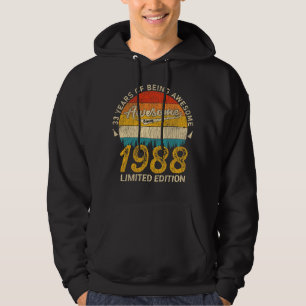 Veste À Capuche 37 Ans 1988 Retro Awesome 37e anniversaire Cadeau