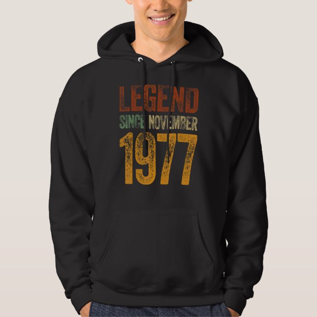 Veste À Capuche 45e anniversaire Novembre Né 45 ans Légende depuis (Devant)
