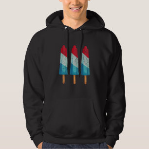 Veste À Capuche 4 juillet Crème glacée Popsicle Rouge Blanc Bleu A