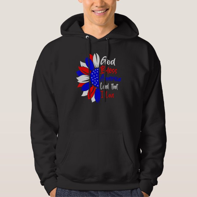 Veste À Capuche 4 juillet Dieu Béni L'Amérique Terre Que J'Aime So (Devant)
