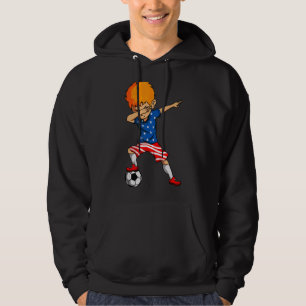 Veste À Capuche 4 juillet Soccer Dabbing Kid Drapeau Américain Usa