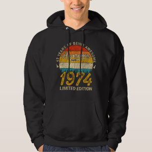 Veste À Capuche 51 Ans 1974 Retro Awesome 51e anniversaire Cadeau