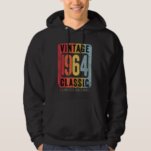 Veste À Capuche 60 ans Vintage 1964 60e anniversaire Décoration
