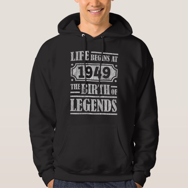 Veste À Capuche 76 Ans 1949 Naissance De La Légende 76e Anniversai (Devant)