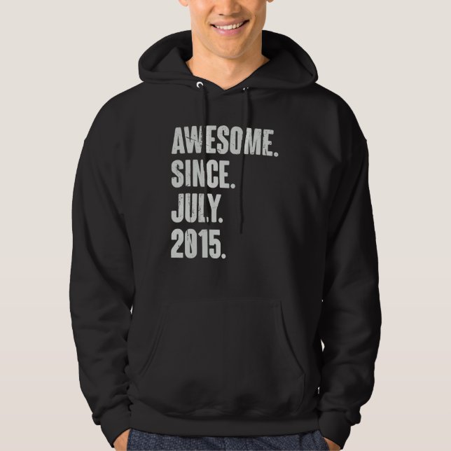 Veste À Capuche 7 Ans 7ème anniversaire Awesome depuis Juillet 201 (Devant)
