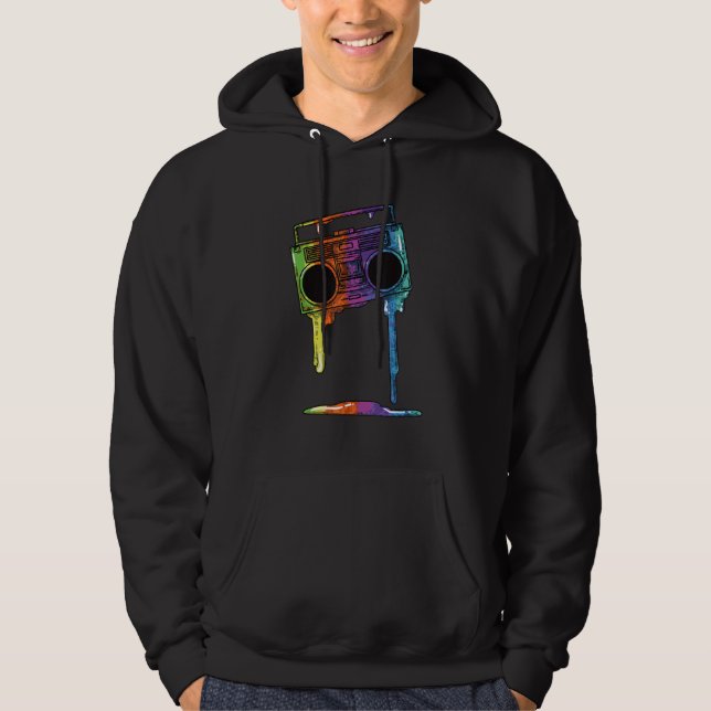 Veste À Capuche 80s & 90s Old School Boombox Music Hip hop Rap (Devant)