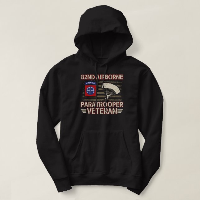 Veste À Capuche 82e parachutiste aéroporté Vétérinaire Hommes femm (Design devant)