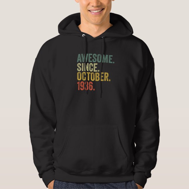 Veste À Capuche 86e anniversaire stupéfiant depuis octobre 1936 86 (Devant)
