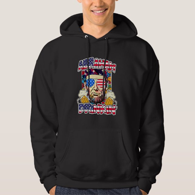 Veste À Capuche Abraham Drinkin 4 juillet Chemise Abe Lincoln Homm (Devant)