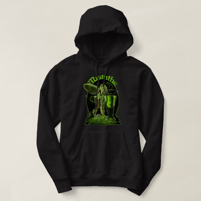 Veste À Capuche Absinthe La Fee Verte Fée Avec Verre (Design devant)