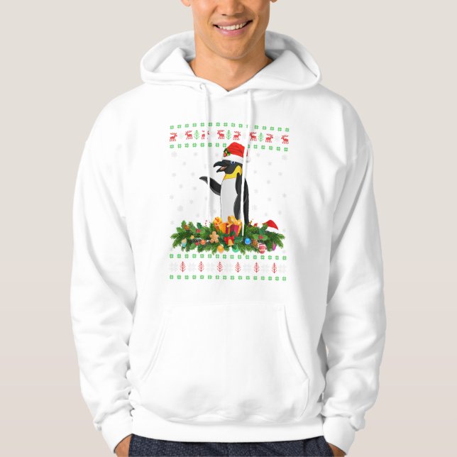 Veste À Capuche adelie pingouin amoureux de l'oiseau laide adelie  (Devant)