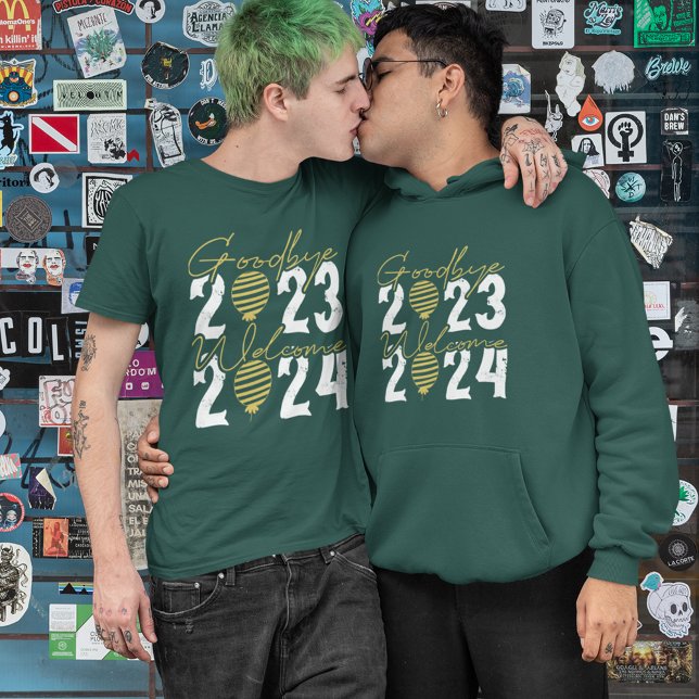 Veste À Capuche Adieu 2023 Bienvenue 2024 Noël masculin Drôle (Créateur téléchargé)