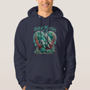 Veste À Capuche Adorable "Say Krill" Baleine Portrait de famille