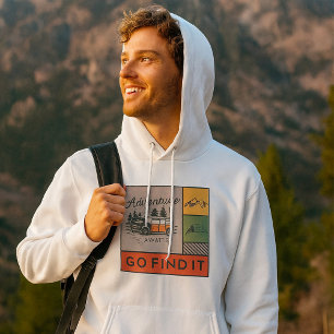Veste À Capuche Adventure Await Go Find It Retro Camping Travel