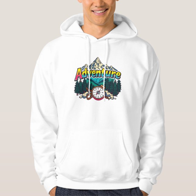 Veste À Capuche Adventure Mountain – Outdoor Hiking Nature Design  (Devant)