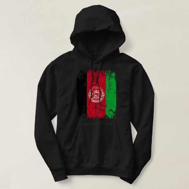 Veste À Capuche AFGHAN FLAG | Don du drapeau de l'Afghanistan Vint (Design devant)