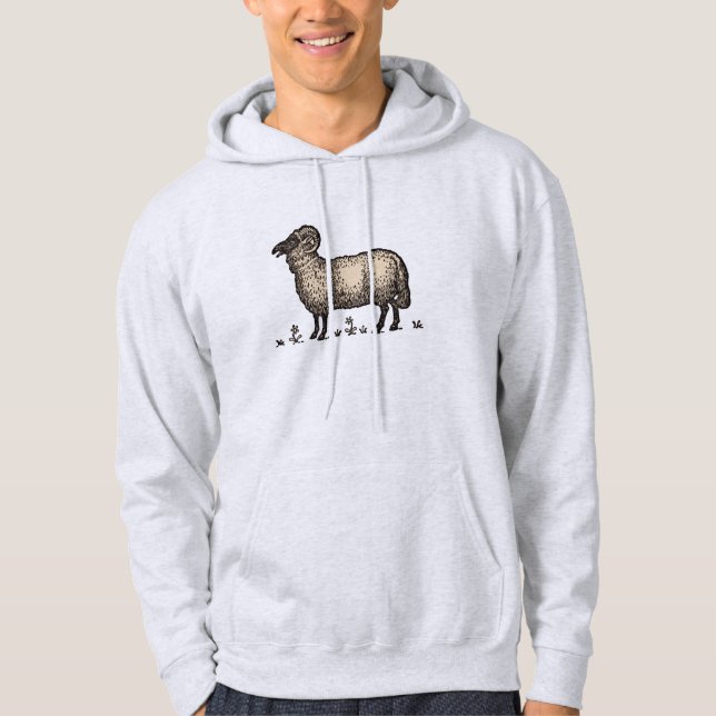 Veste À Capuche Agneau de mouton Vintage animal de ferme (Devant)