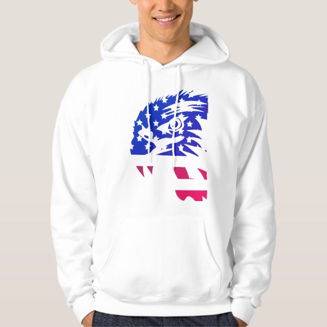 Veste À Capuche Aigle bleu rouge (Devant)