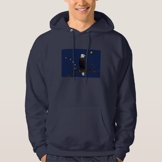 Veste À Capuche Aigle Et Drapeau De L'Alaska (Devant)