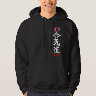 Veste À Capuche Aikido Kanji Dark Hoodie With Japanese Flag