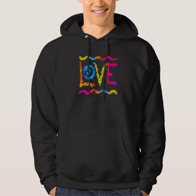 Veste À Capuche Aimer Hippie Super Rainbow Graffiti Spray Peinture (Devant)