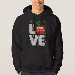 Veste À Capuche Aimer Pomme de 2e année Cute Deuxième Premier Jour