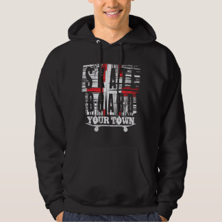 Veste À Capuche Ajouter le skateboard de ville en noir blanc