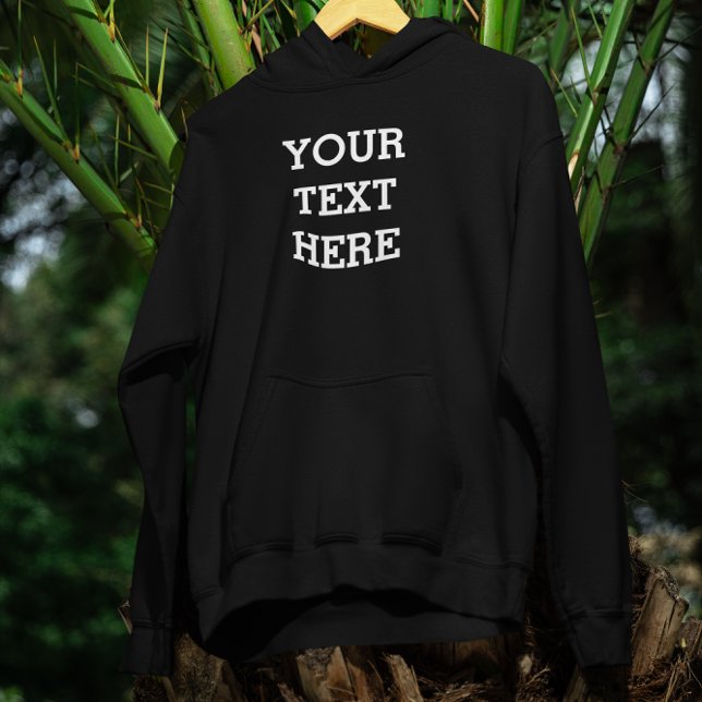 Veste À Capuche Ajouter votre propre texte personnalisé ici noir e (Créateur téléchargé)