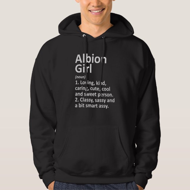 Veste À Capuche Albion Girl Mi Michigan Funny City Accueil Racines (Devant)