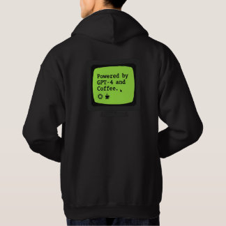 Veste À Capuche Alimenté par GPT-4 & Humour Rétro Tech Café