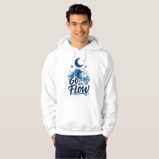 Veste À Capuche Aller Avec Le Flux Océan Vague Lune Inspirant Coa