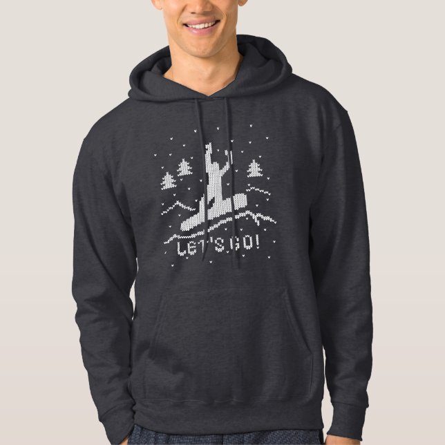 Veste À Capuche Allons faire du Snowboard ! (Devant)