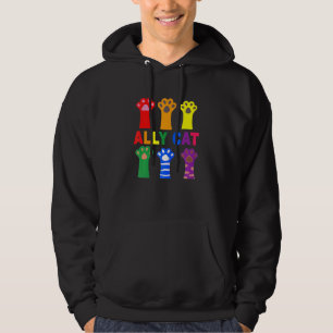Veste À Capuche Ally Chat Purride Paw Rainbow Chat Lgbt Gay pride