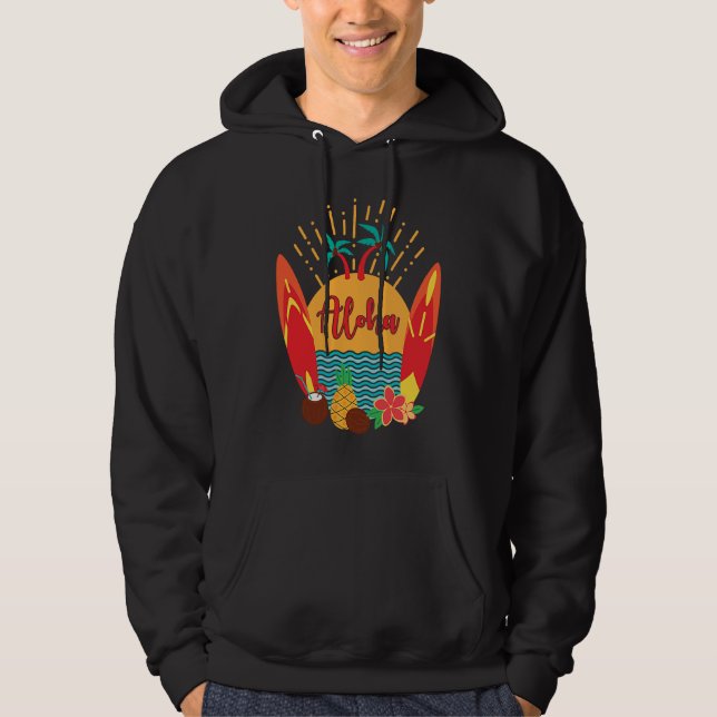 Veste À Capuche Aloha Hawaii Surfer Pacific Sea Beach Honolulu Mau (Devant)