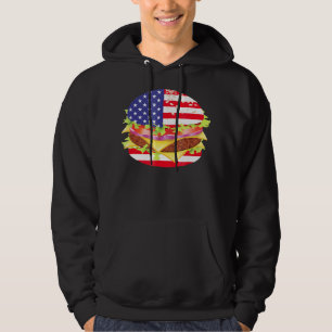 Veste À Capuche Amateurs de barbecue   Hamburger USA Drapeau 4 jui
