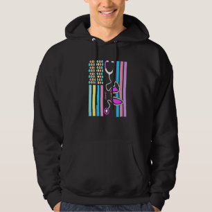 Veste À Capuche American Eggs Drapeau Stethoscope Bunny Infirmière