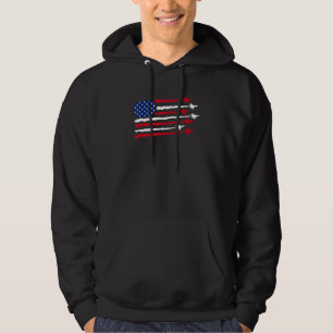 Veste À Capuche American Flag Fighter Jet 4th Ofjuly Patriotic Vet