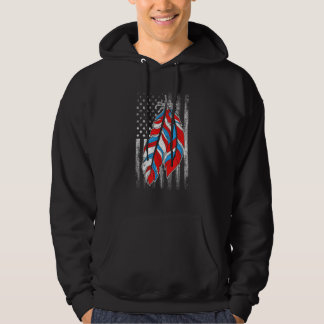 Veste À Capuche American Flag  Native Feather Pride Month Indigeno
