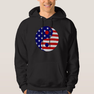 Veste À Capuche american flag yin yang usa