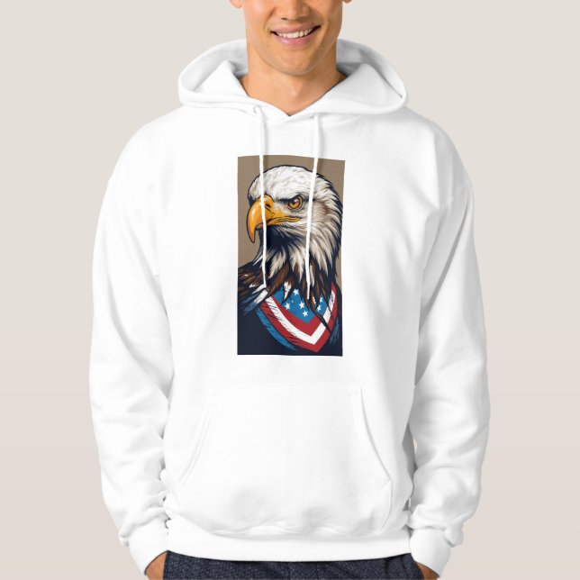 Veste À Capuche American Patriot Bald Eagle T-Shirt Design (Devant)
