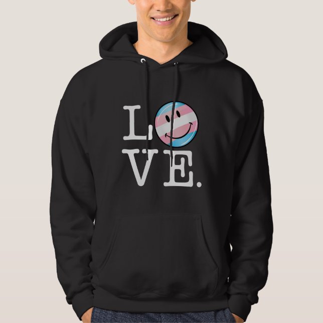 Veste À Capuche Amour de drapeau de fierté de transsexuel (Devant)