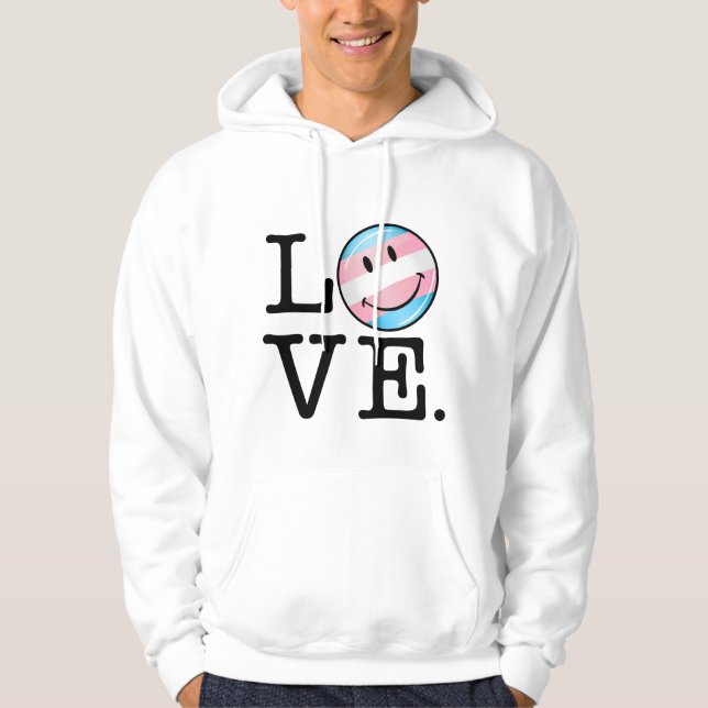 Veste À Capuche Amour de drapeau de fierté de transsexuel (Devant)