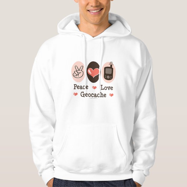 Veste À Capuche Amour Geocache de paix (Devant)