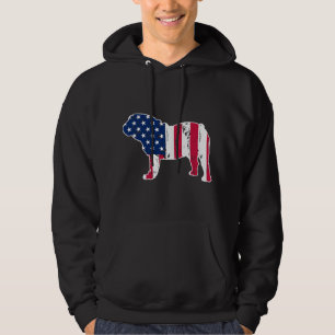 Veste À Capuche Amoureux de Bouledogues Anglais Drapeau Américain