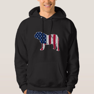 Veste À Capuche Amoureux de Bouledogues Anglais Drapeau Américain