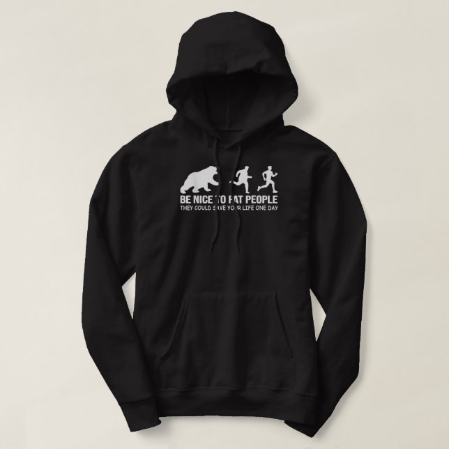 Veste À Capuche Amusant Adulte Coureur Humour Gens Gras Avec Bear  (Design devant)